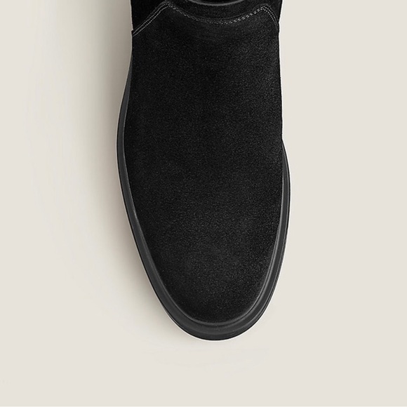 RARE Authentic Hermès Veo Suede Shearing Ankle Black Boots sz 36 - Picture 4 of 9